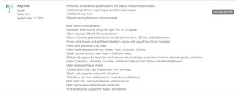 Numbers aktualizace OS X