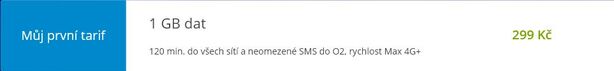 O2 - můj první tarif