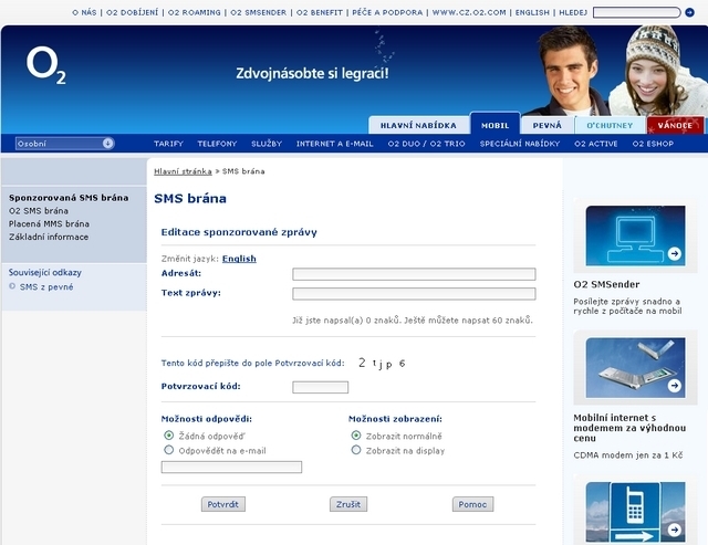 O2 přesunul bezplatnou sms bránu: kde ji nyní najdeme?