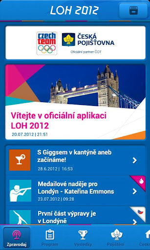 Olympijské hry 2012: mobilní aplikace