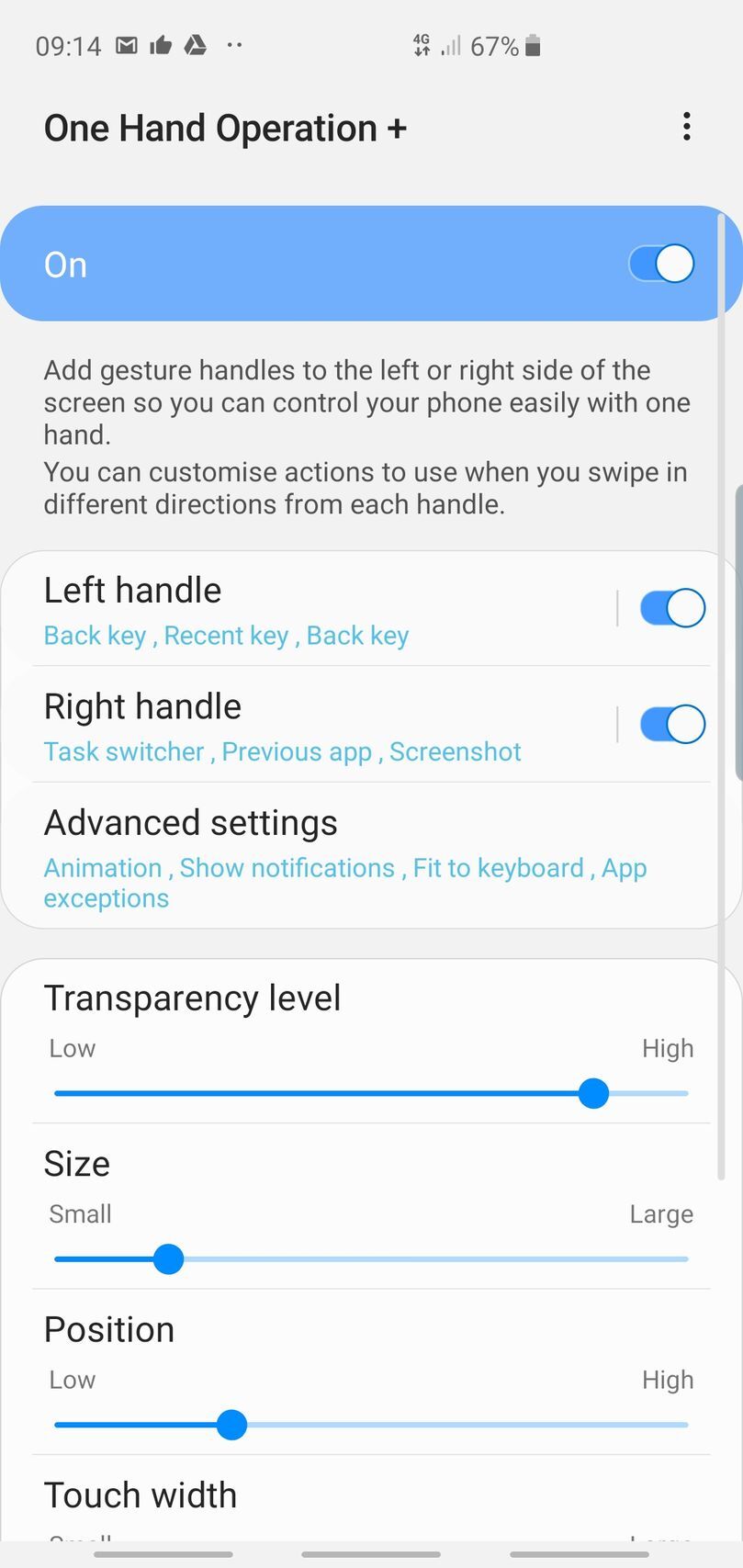 One Hand Operation +