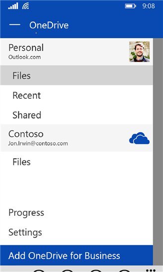 OneDrive pro Windows Phone 4.4.0.0