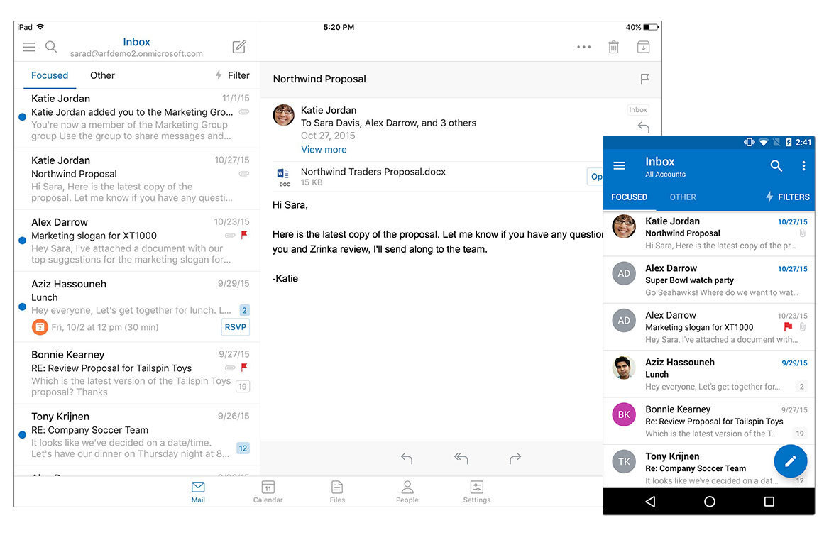 Outlook iOS Android