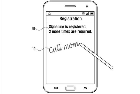 Patent pro psané příkazy na zamykací obrazovce Galaxy Note