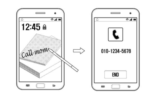 Patent pro psané příkazy na zamykací obrazovce Galaxy Note