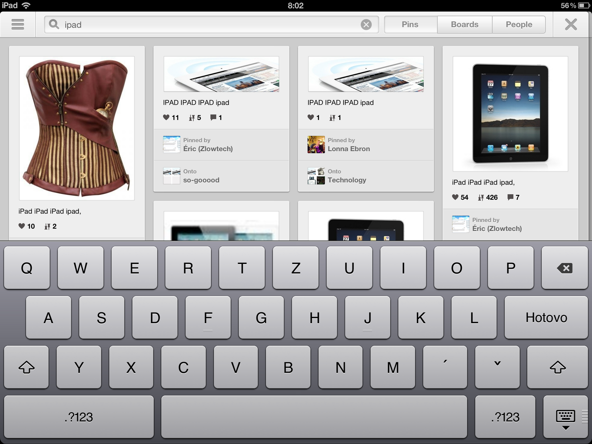 Pinterest pro iPad