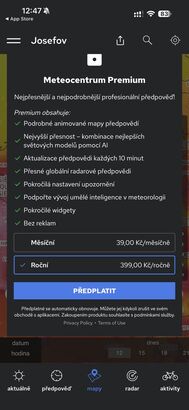 Počasí a radar Meteocentrum pro iOS