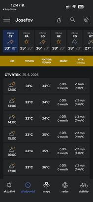 Počasí a radar Meteocentrum pro iOS