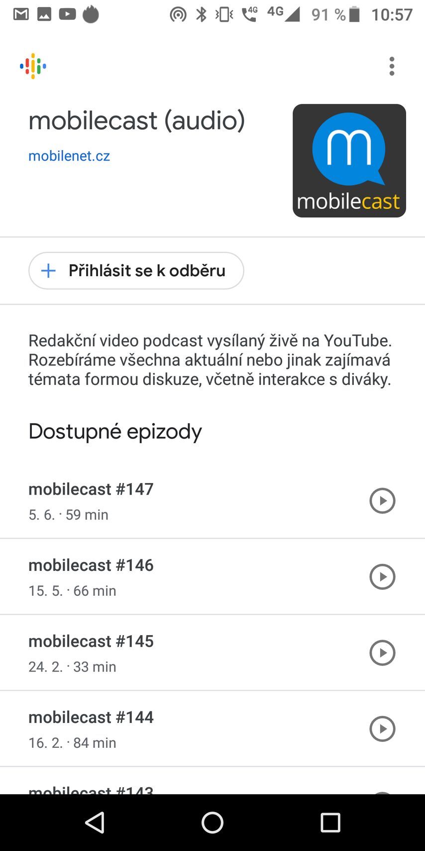 Podcasty Google