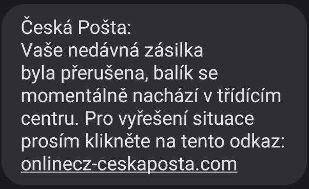 Podvodné SMS zprávy od České pošty
