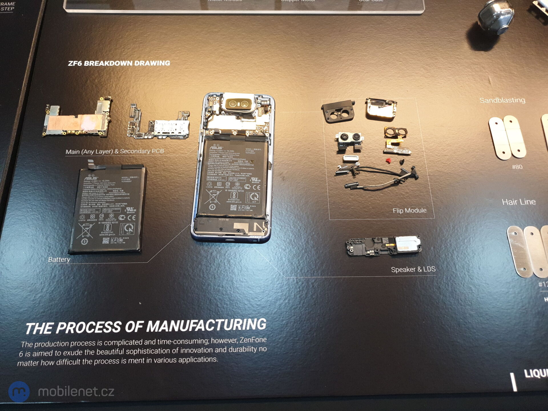 pohled na umístění baterie