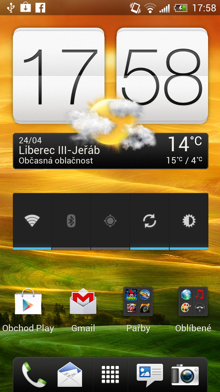 Pohotovostní obrazovka s widgety