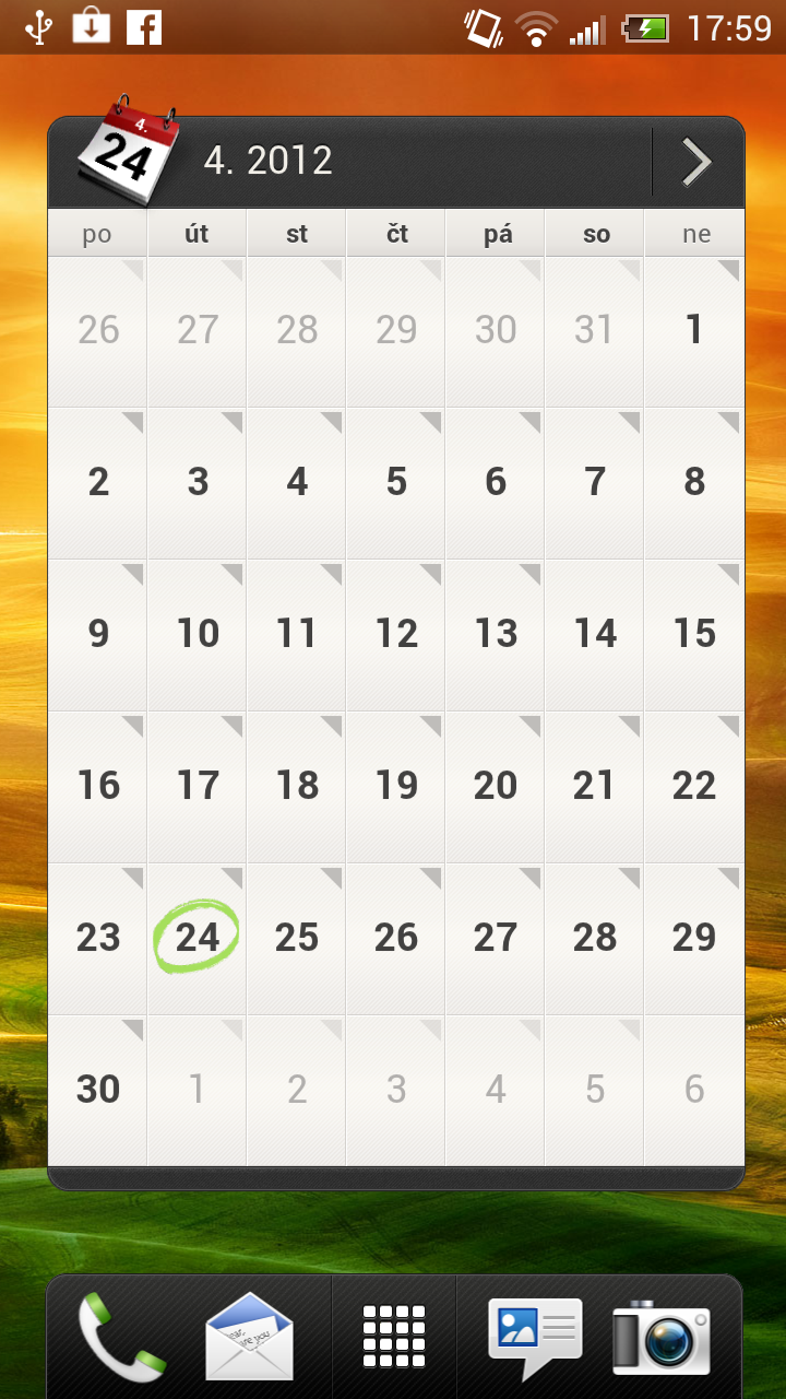 Pohotovostní obrazovka s widgety