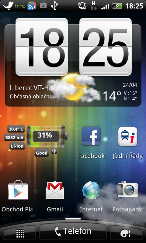 Pohotovostní obrazovka s widgety