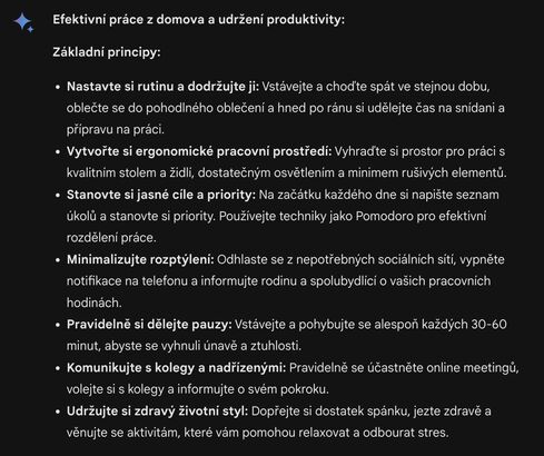 Práce z domova podle Gemini