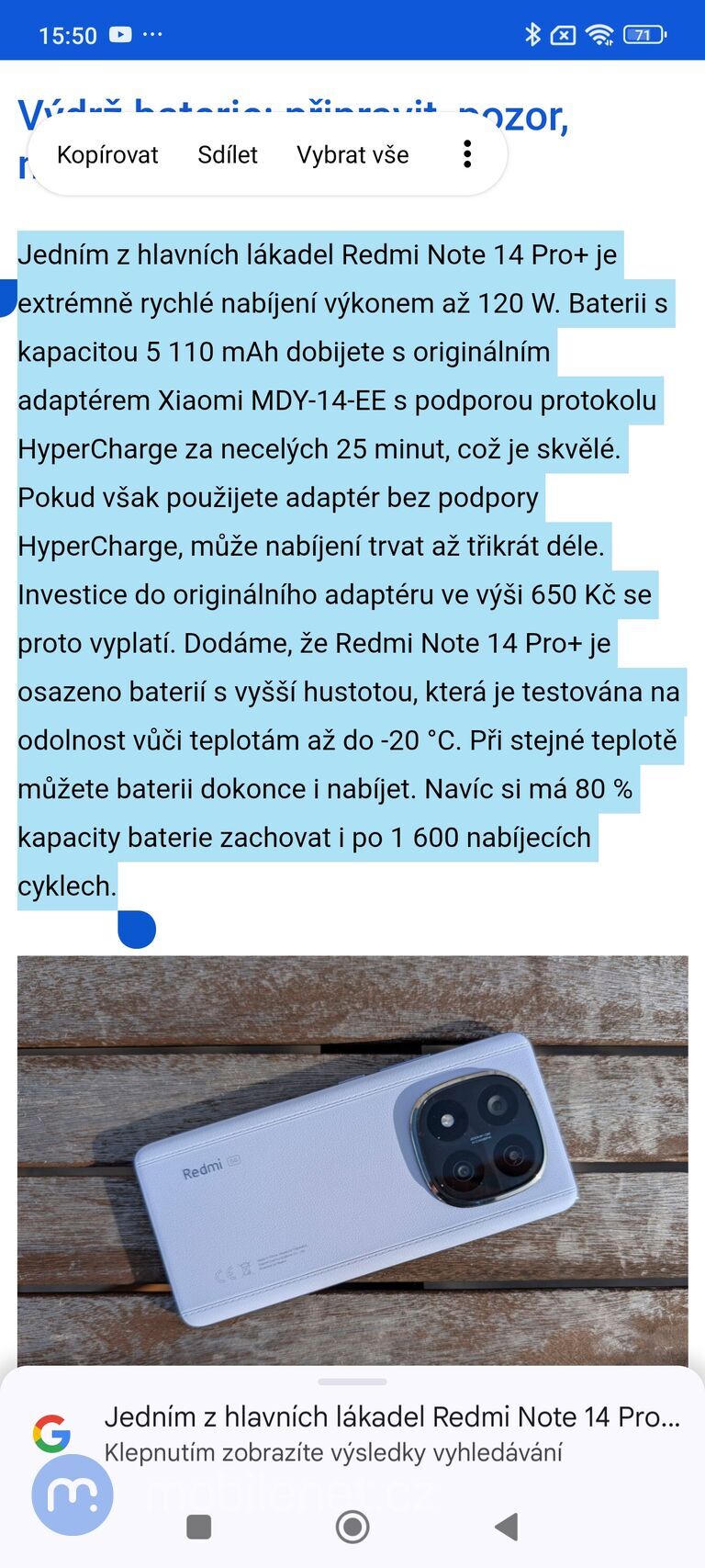 Překlad pomocí AI v Redmi Note 14 Pro+