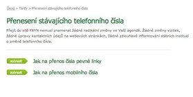 přenos čísla FAYN