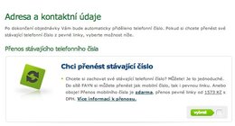 přenos čísla FAYN