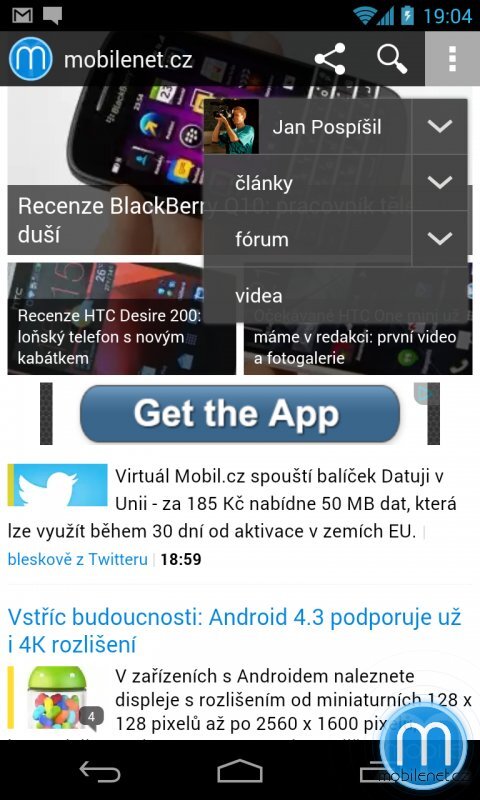 Přihlašování na mobilní verzi