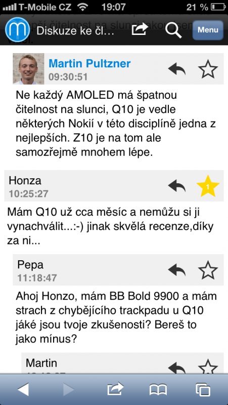 Přihlašování na mobilní verzi iOS