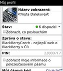 Profil v BlackBerry Messengeru