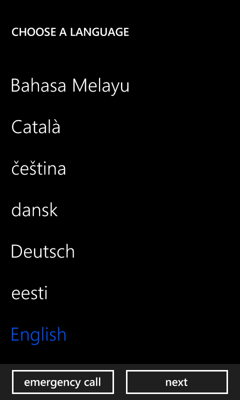 První výběr jazyka