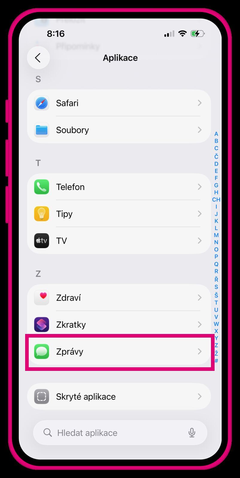 RCS zprávy na iPhonu