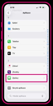 RCS zprávy na iPhonu