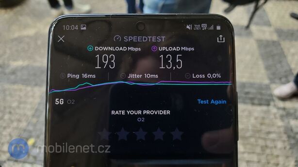 Reálná rychlost 5G v Praze