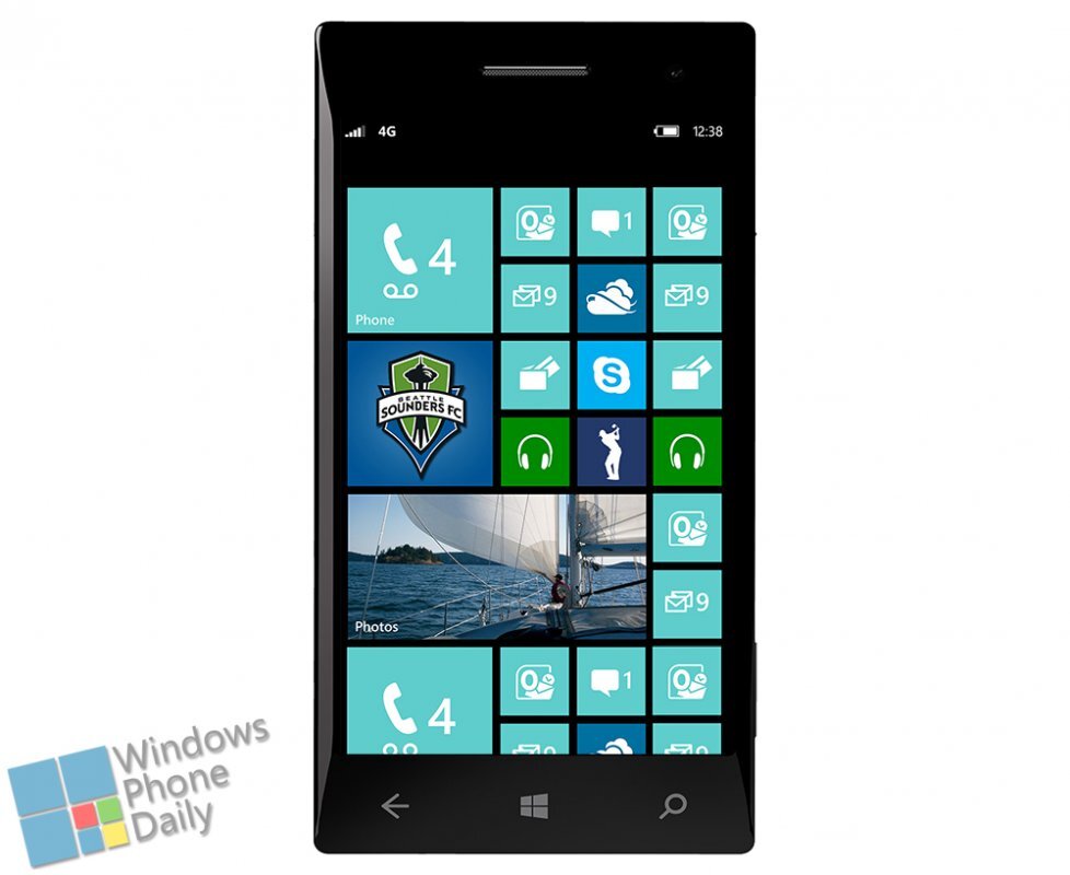 Render úvodní obrazovky Windows Phone 8 s dalším sloupcem dlaždic