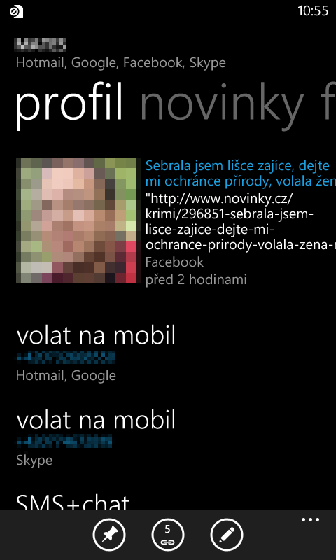 Rozkliknutý kontakt