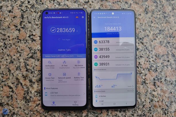 Samsung Galaxy A51 a Realme 7 Pro