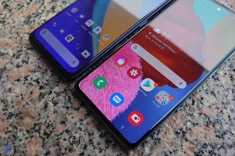 Samsung Galaxy A51 a Realme 7 Pro