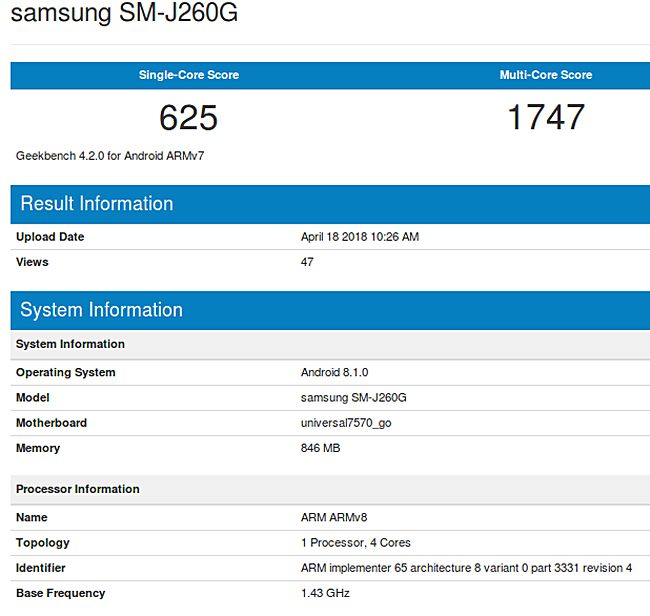Samsung Galaxy J2 Core