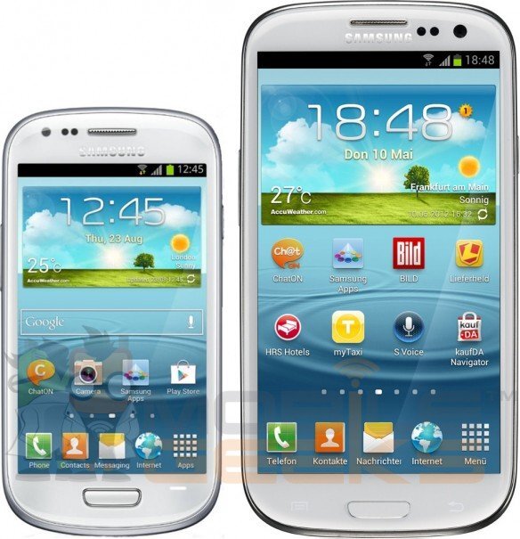 Samsung Galaxy S III mini a Galaxy S III