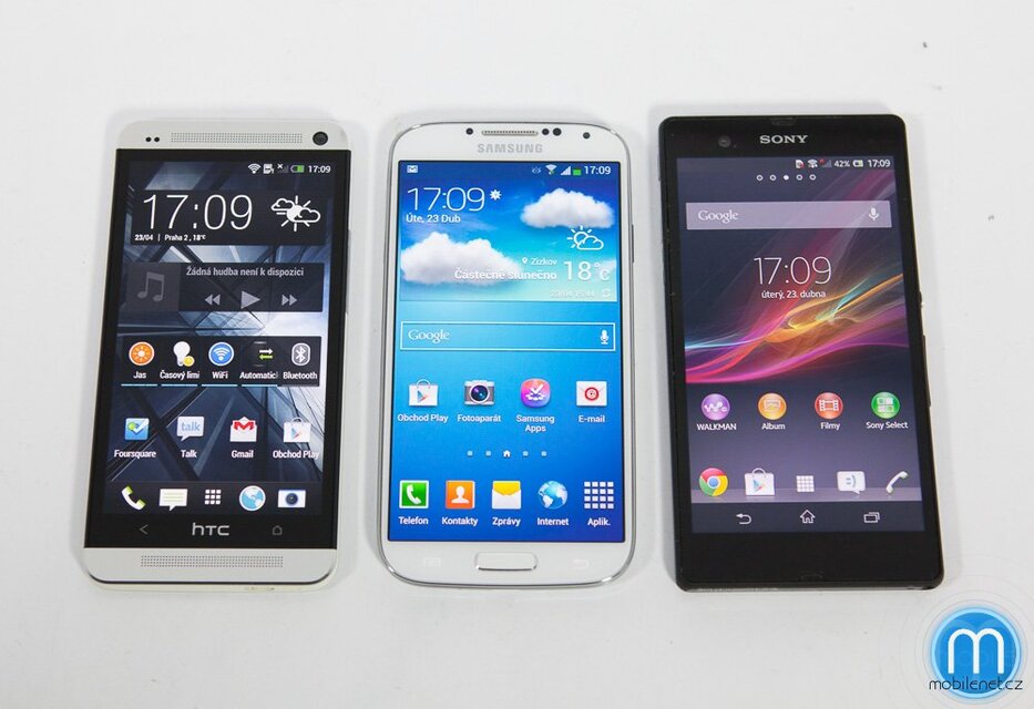 Samsung Galaxy S4, HTC One a Sony Xperia Z