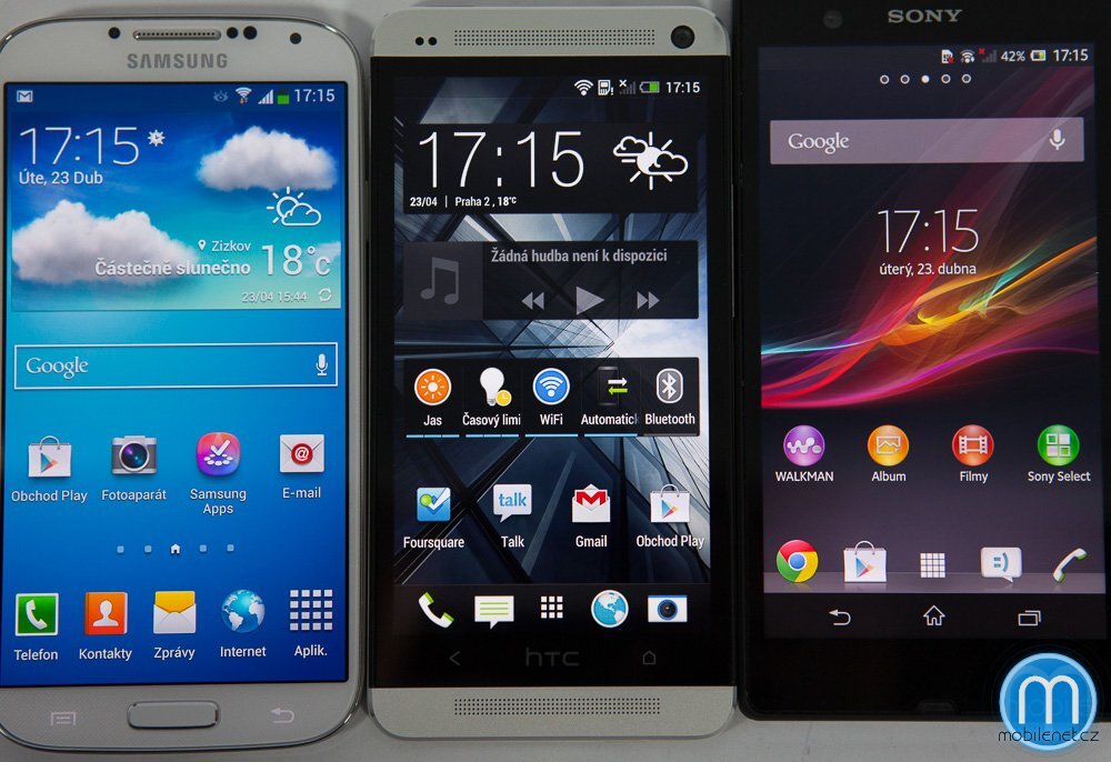 Samsung Galaxy S4, HTC One a Sony Xperia Z