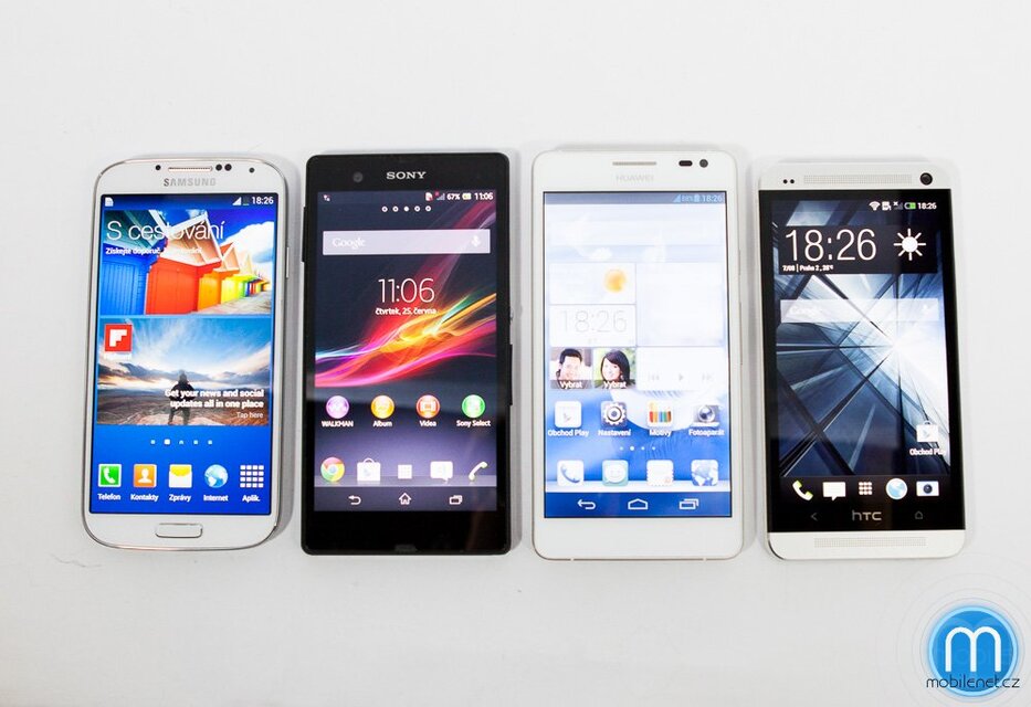 Samsung Galaxy S4, HTC One, Sony Xperia Z, Huawei Ascend D2