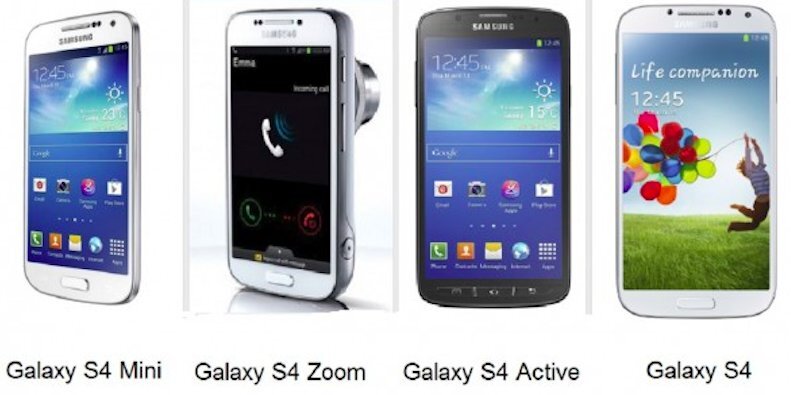 Samsung Galaxy S4 Mini, S4 Zoom, S4 Active a S4