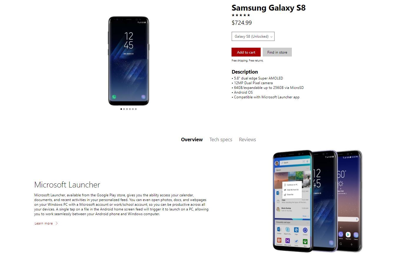 Samsung Galaxy S8 od Microsoftu