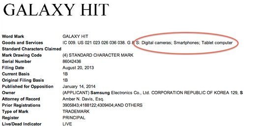 Samsung má Galaxy Hit zaregistrovaný jako obchodní známku