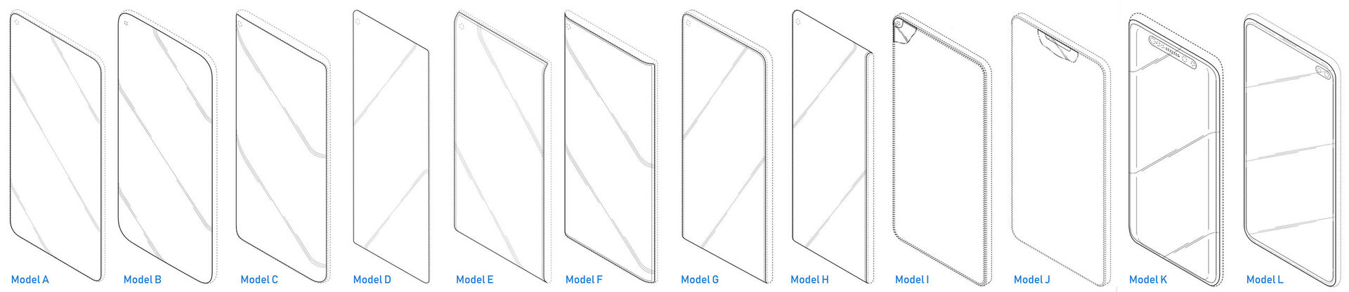 Samsung patent druhy výřezů
