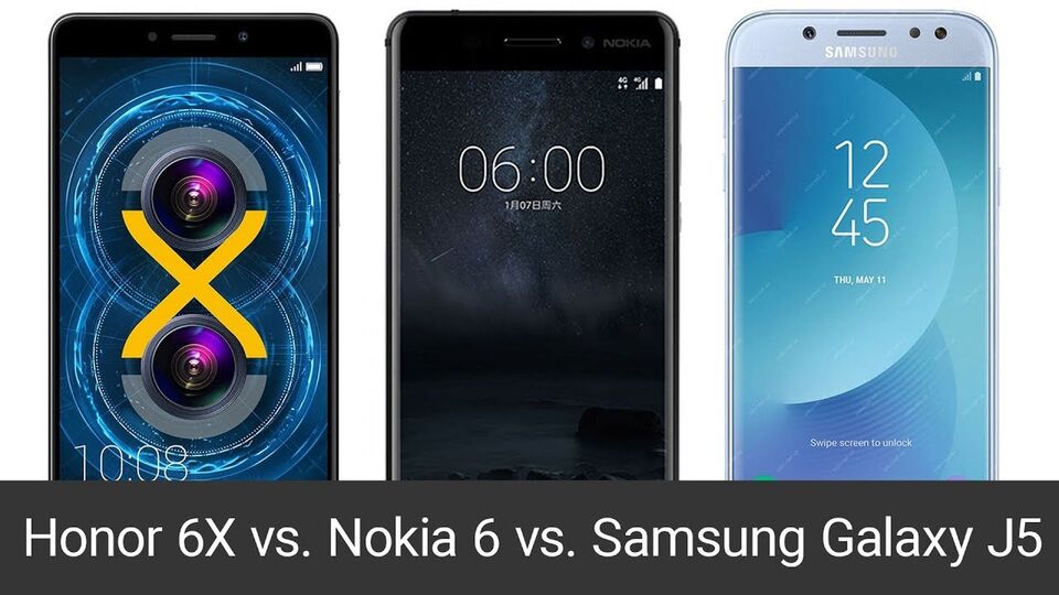 Honor 6X vs. Nokia 6 vs. Samsung Galaxy J5 2017 – srovnání