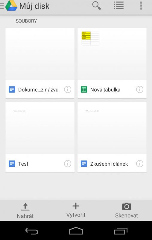 Screenshot aplikace Google Drive v1.30