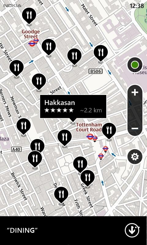 Screenshot Nokia HERE map
