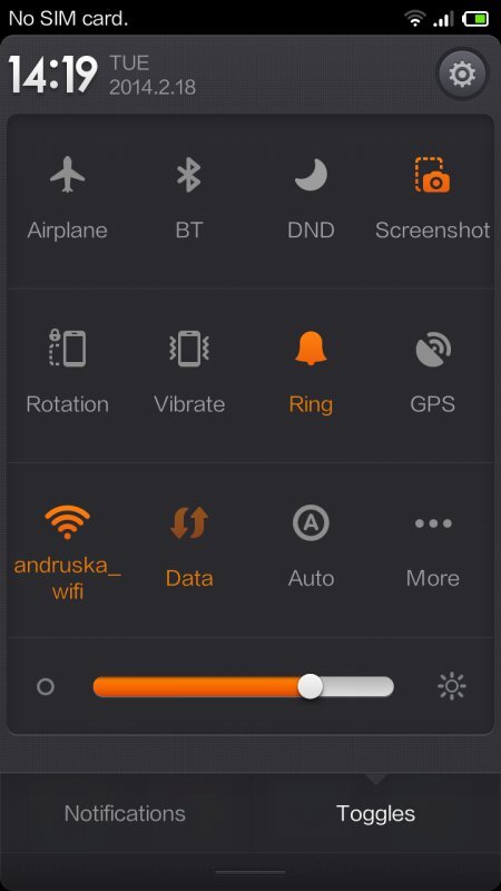 Screenshot z notifikační lišty