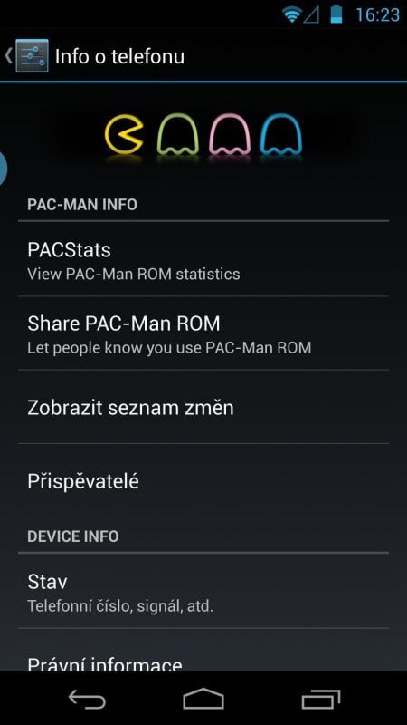 Screenshot z PAC MAN ROM