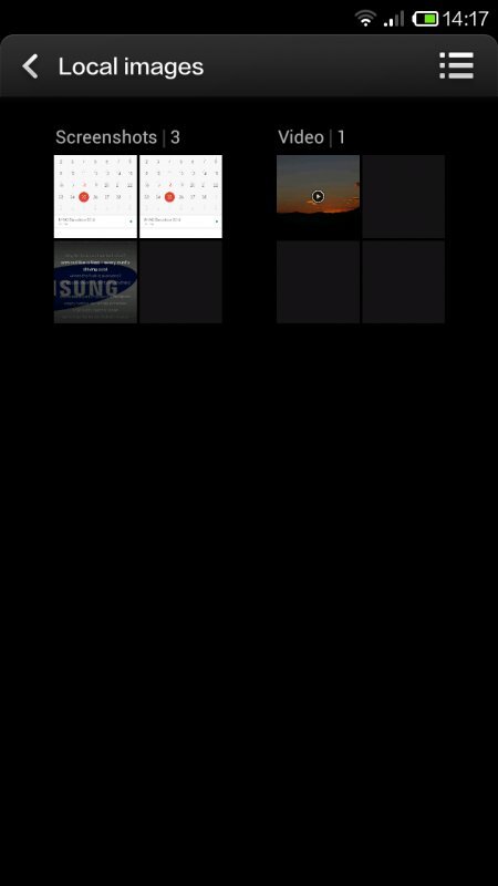 Screenshoty aplikace galerie