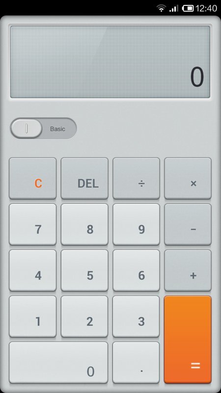 Screenshoty aplikace kalkulačky