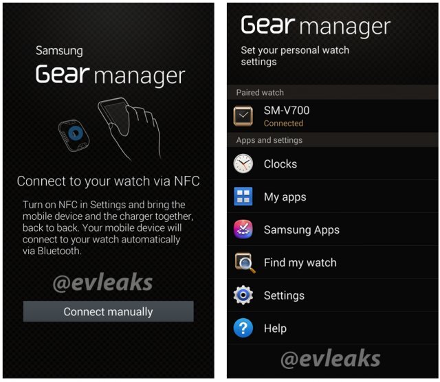 Screenshoty aplikace pro Galaxy Gear